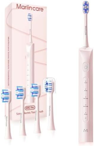 Pink sonic toothbrush with long battery life
