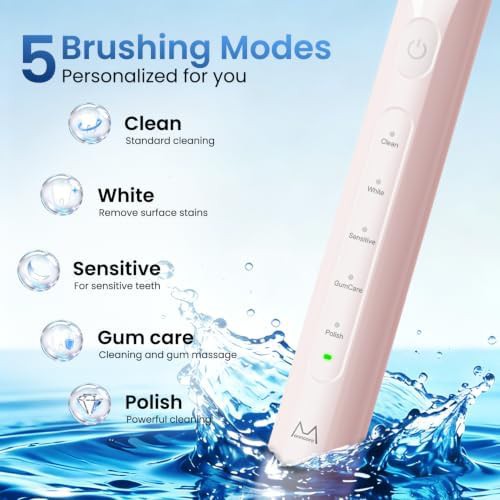 Pink sonic toothbrush with long battery life — photo 3