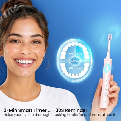 Pink sonic toothbrush with long battery life — photo 5