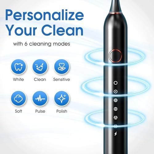 Adult electric toothbrush with black handle — photo 3