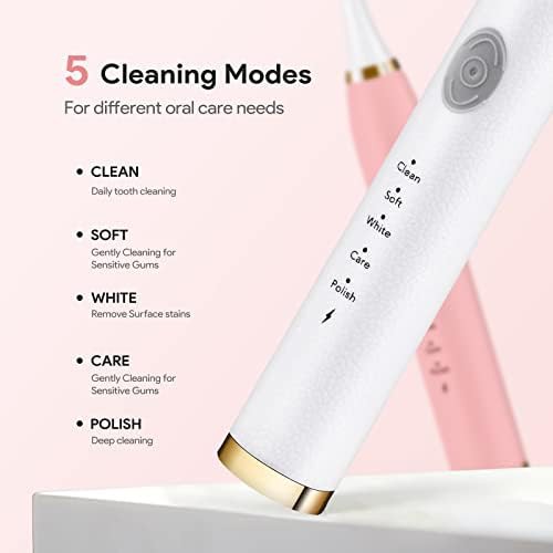White and pink sonic toothbrush two pack — photo 3