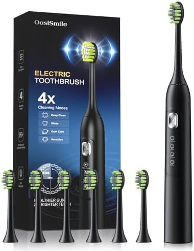 Black sonic toothbrush for sensitive teeth